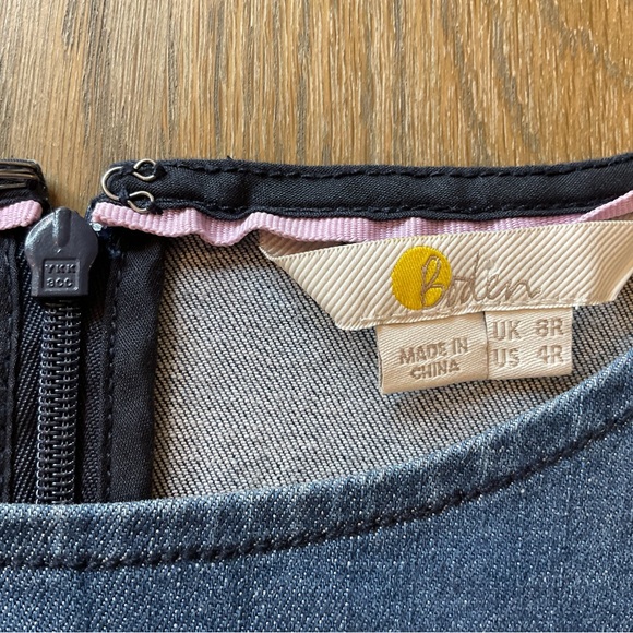 Boden Womens Size 4 Sleeveless Tamara Denim Dress Sheath Knee Length - Picture 7 of 12